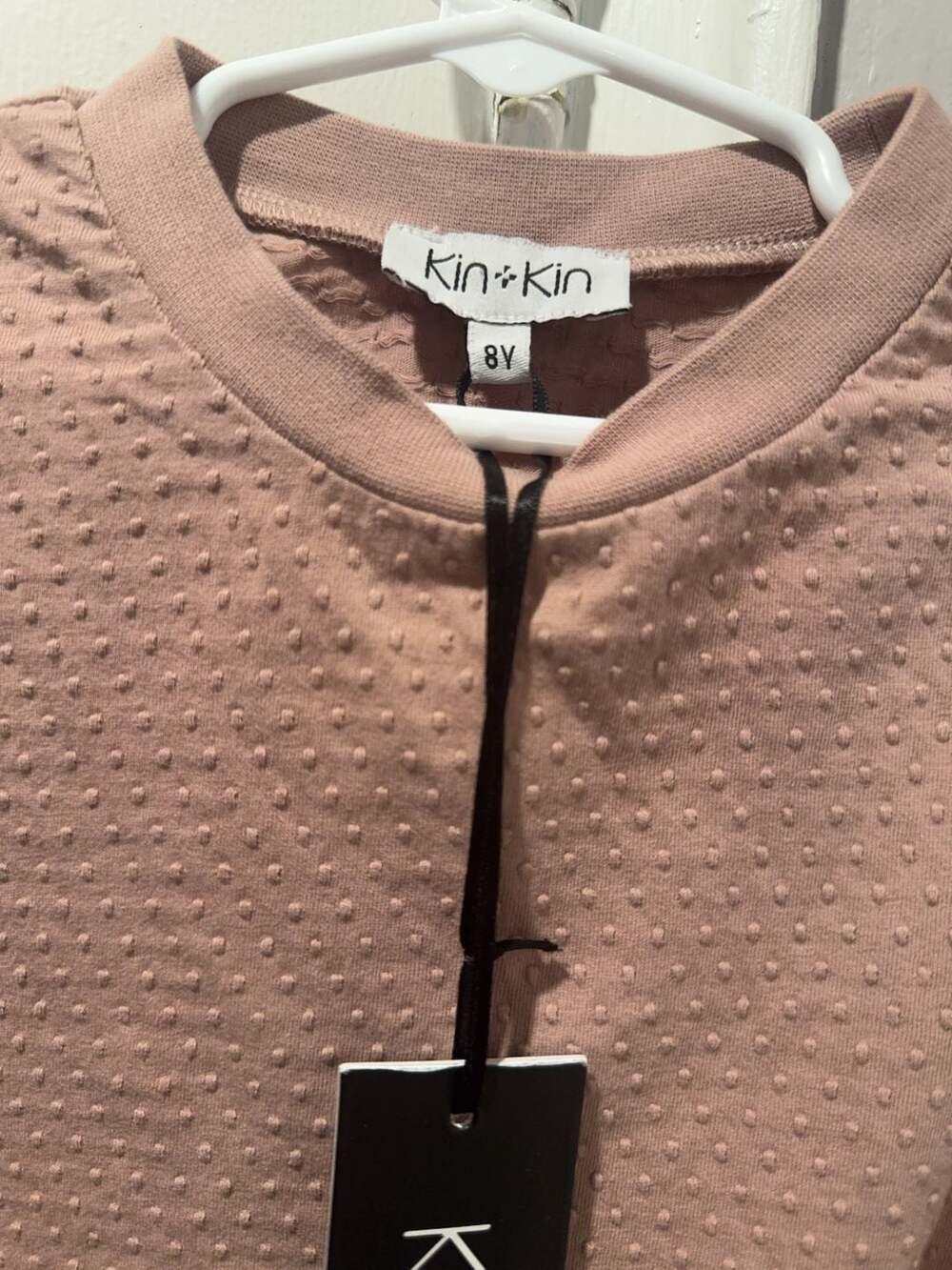 Kin+Kin Girls Textured Tie-Hem Sweatshirt Dusty Rose Size 8Y